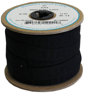 Designer's Choice Elastic No Roll 3/4" Black