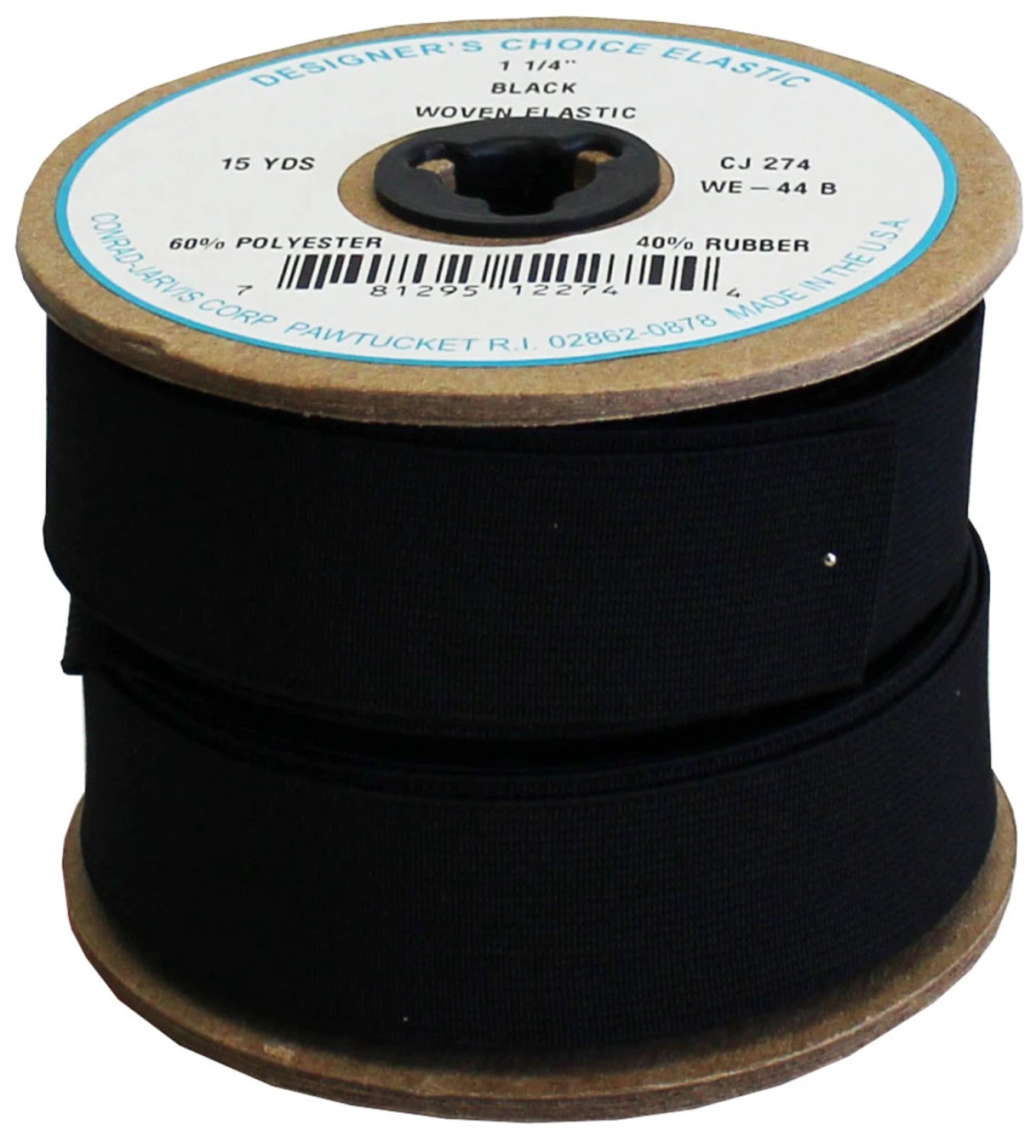 Designer's Choice Woven Girdle Elastic 1-1/4in - Black