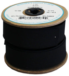 Designer's Choice Woven Girdle Elastic 1-1/4in - Black