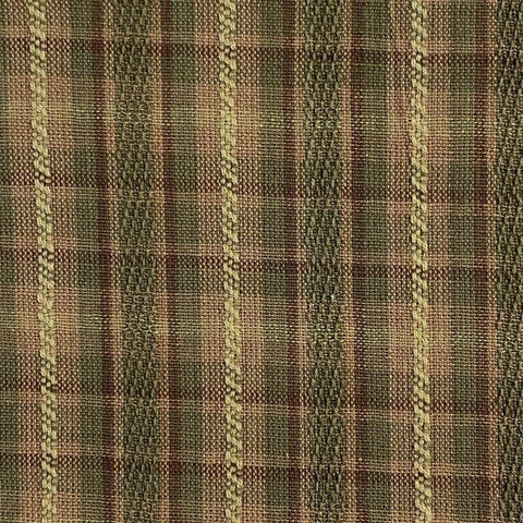 Rustic Homespun Plaid Woven Cotton Fabric