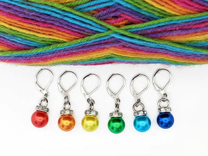 Rainbow Charm Locking Stitch Markers -6pc