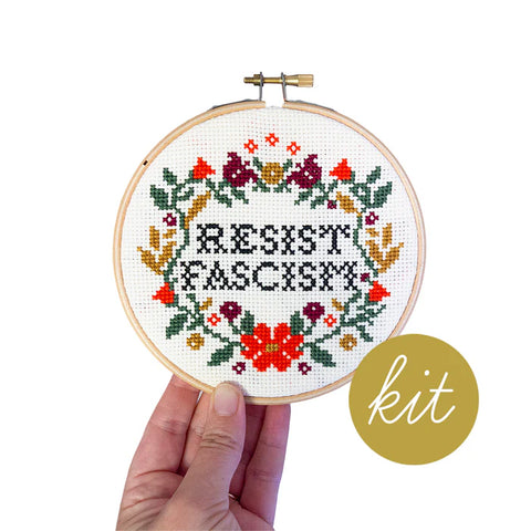 Resist Fascism Cross Stitch Kit
