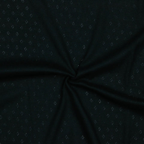 Cotton Pointoille Jersey Fabric - Black