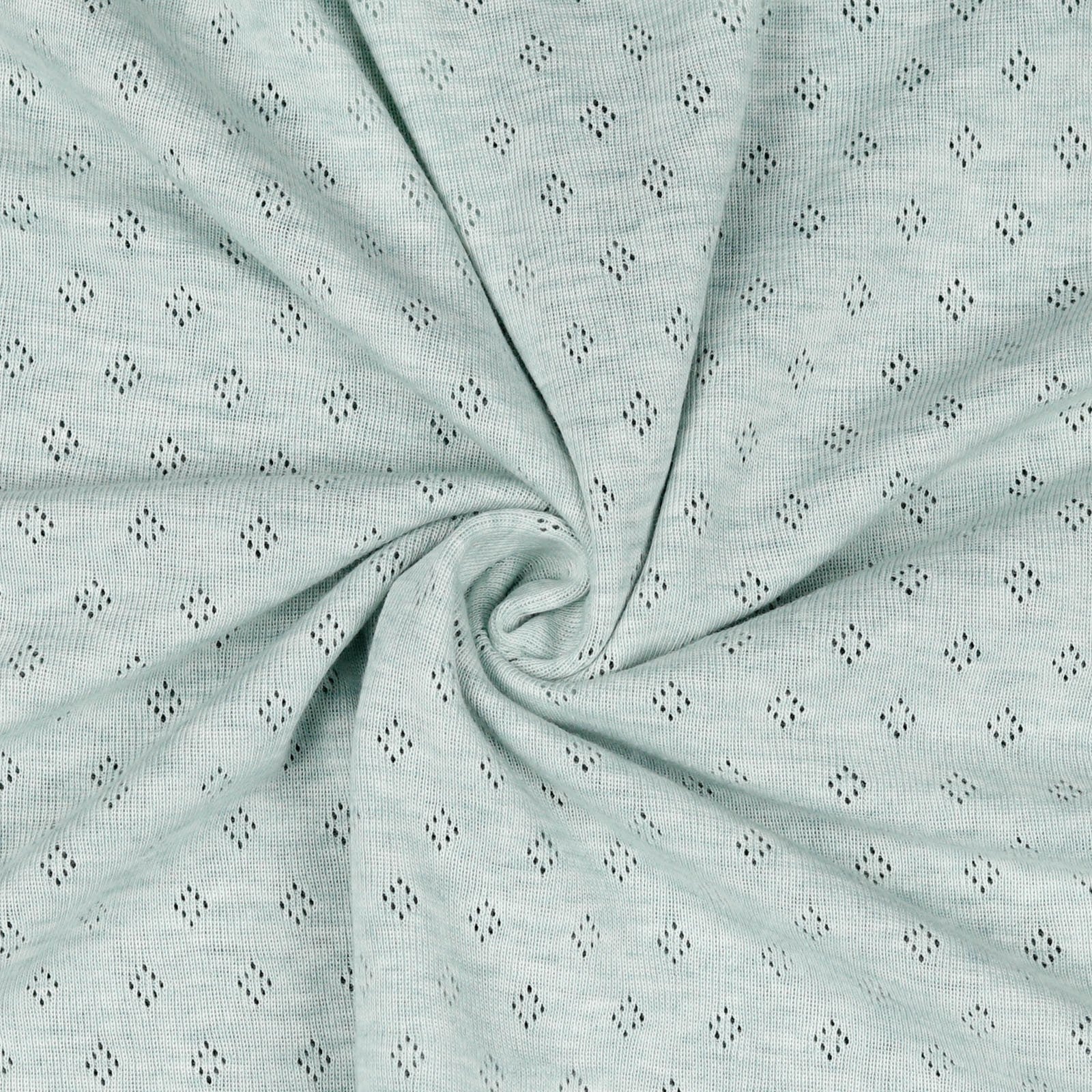 Cotton Pointoille Jersey Fabric - Light Green Melange