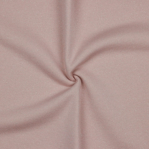 Lurex Sweat Fleece Fabric - Rose/Silver - Metallic