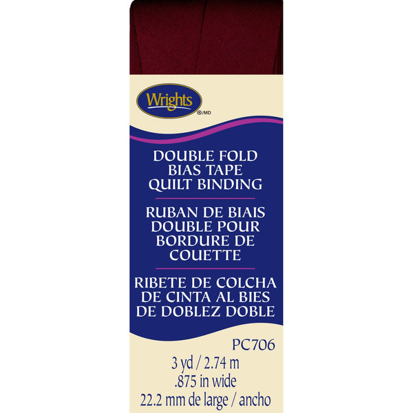 Wrights Bias Quilt Binding Dbl Fold 3yd