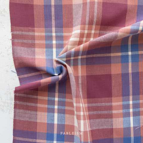 Arcade Woven Plaid Cotton Fabric - Garnet