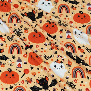 Boo Halloween Double Brushed Poly Spandex Jersey Fabric