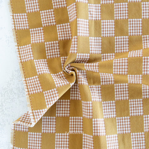 Checkmate Checkers Cotton Fabric - Olive