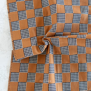 Checkmate Checkers Cotton Fabric - Sandalwood
