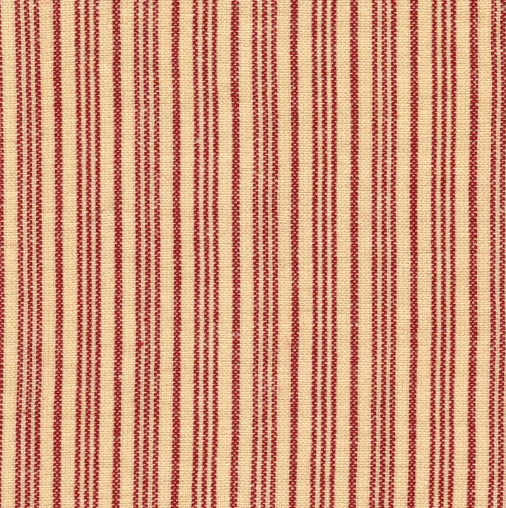 Homespun Mini Stripe Cotton Fabric - Cream Red