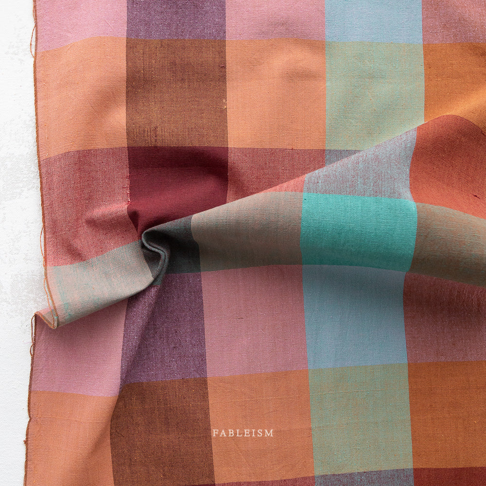 Canyon Springs Happy Place Checkers Woven Plaid Cotton Fabric - Strata
