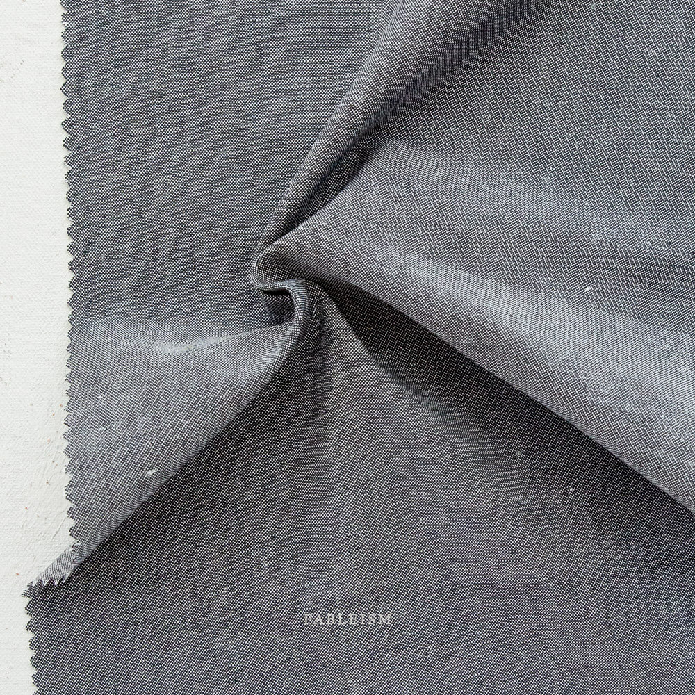 Everyday Chambray Cotton Bamboo Fabric -Obsidian