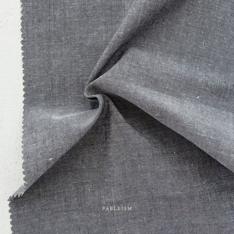Everyday Chambray Cotton Bamboo Fabric -Obsidian