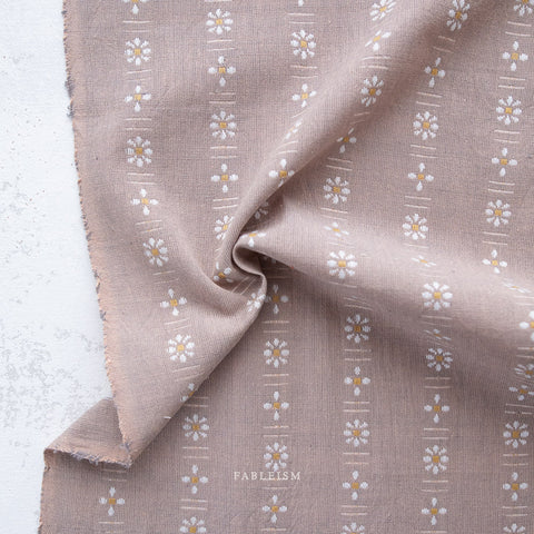 Forest Forage Daisies Cotton Fabric - Dove