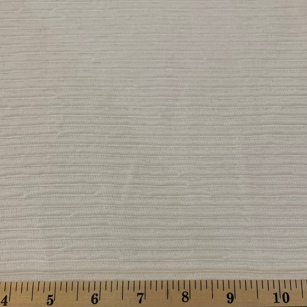 Deep Rib One Way Stretch Cotton Fabric - White