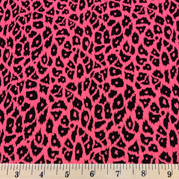 Cheetah Jacquard Knit Fabric - Neon Pink