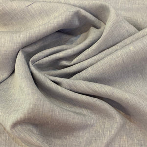 Two Tone Midweight Linen Fabric - Lilac and White