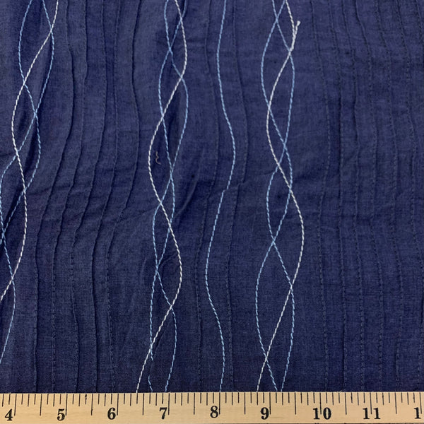 Pintuck Cotton Fabric - Blue