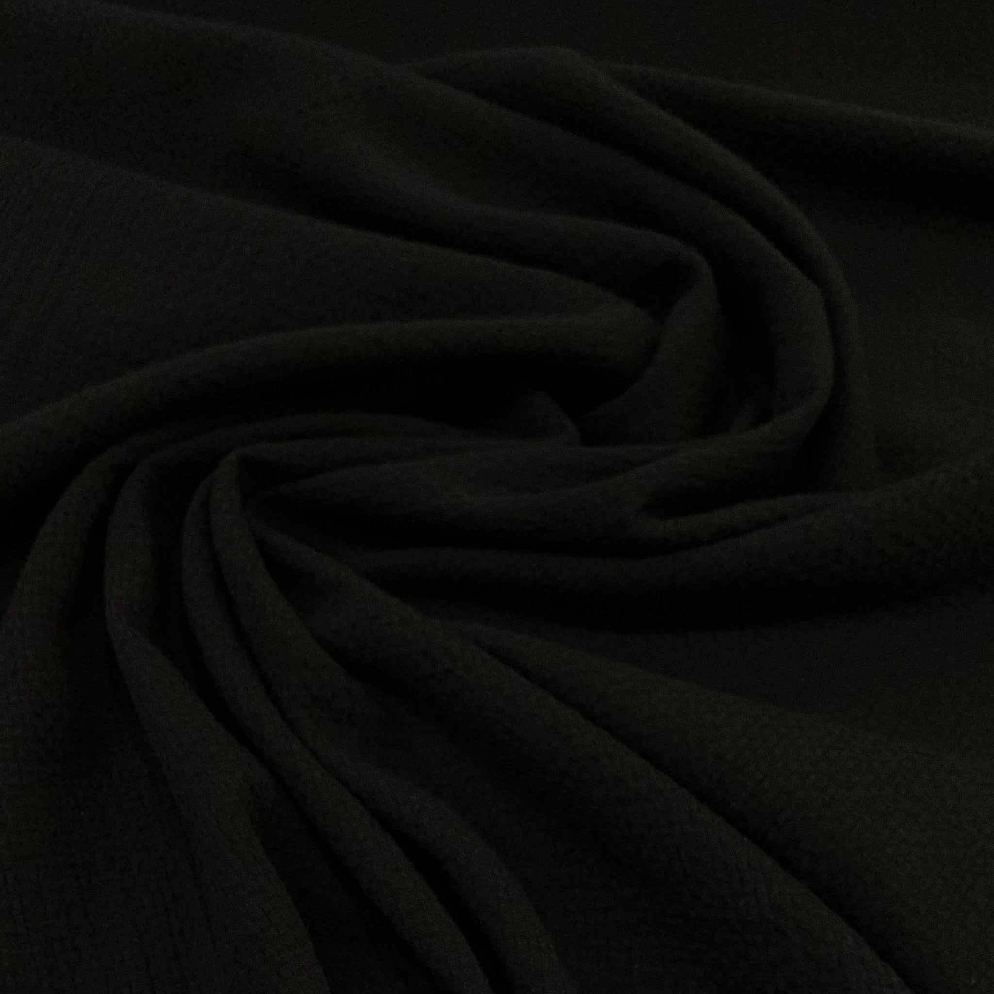 Seersucker (ish) Cotton Fabric - Black