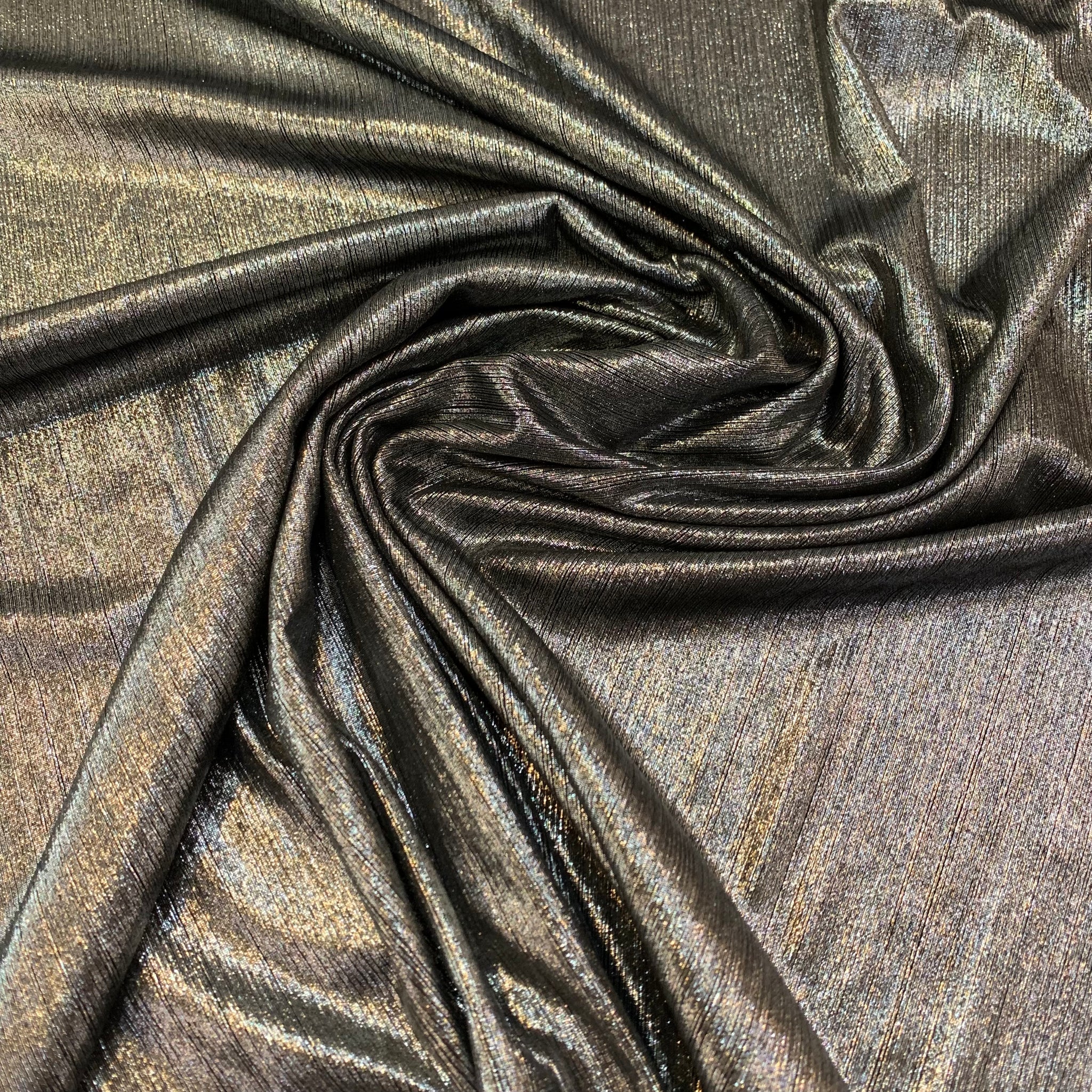Lurex Knit Fabric - Silver Black