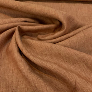 Two Tone Midweight Linen Fabric - Rust and Peach