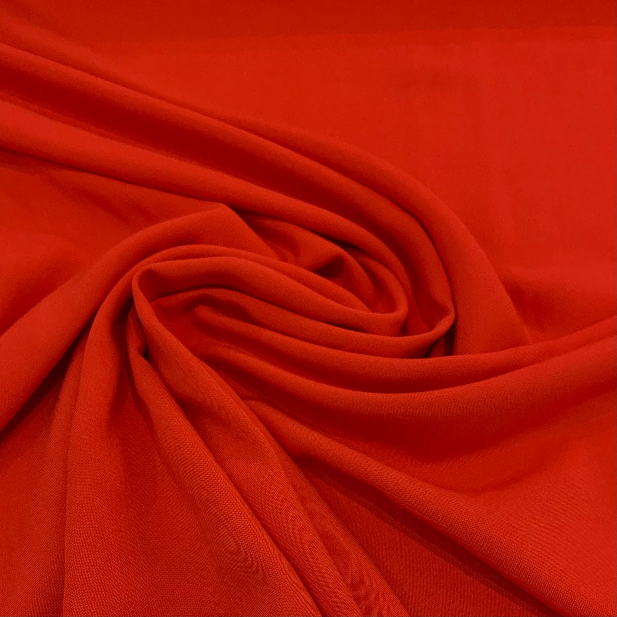 Rayon Challis Fabric - Tomato Red