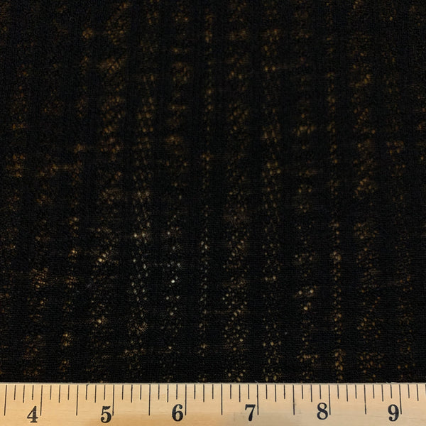 Lacey Wool Knit Fabric - Black