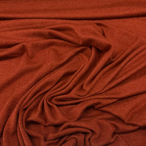 Cotton Rayon Modal Spandex Rib Jersey Fabric - Rust