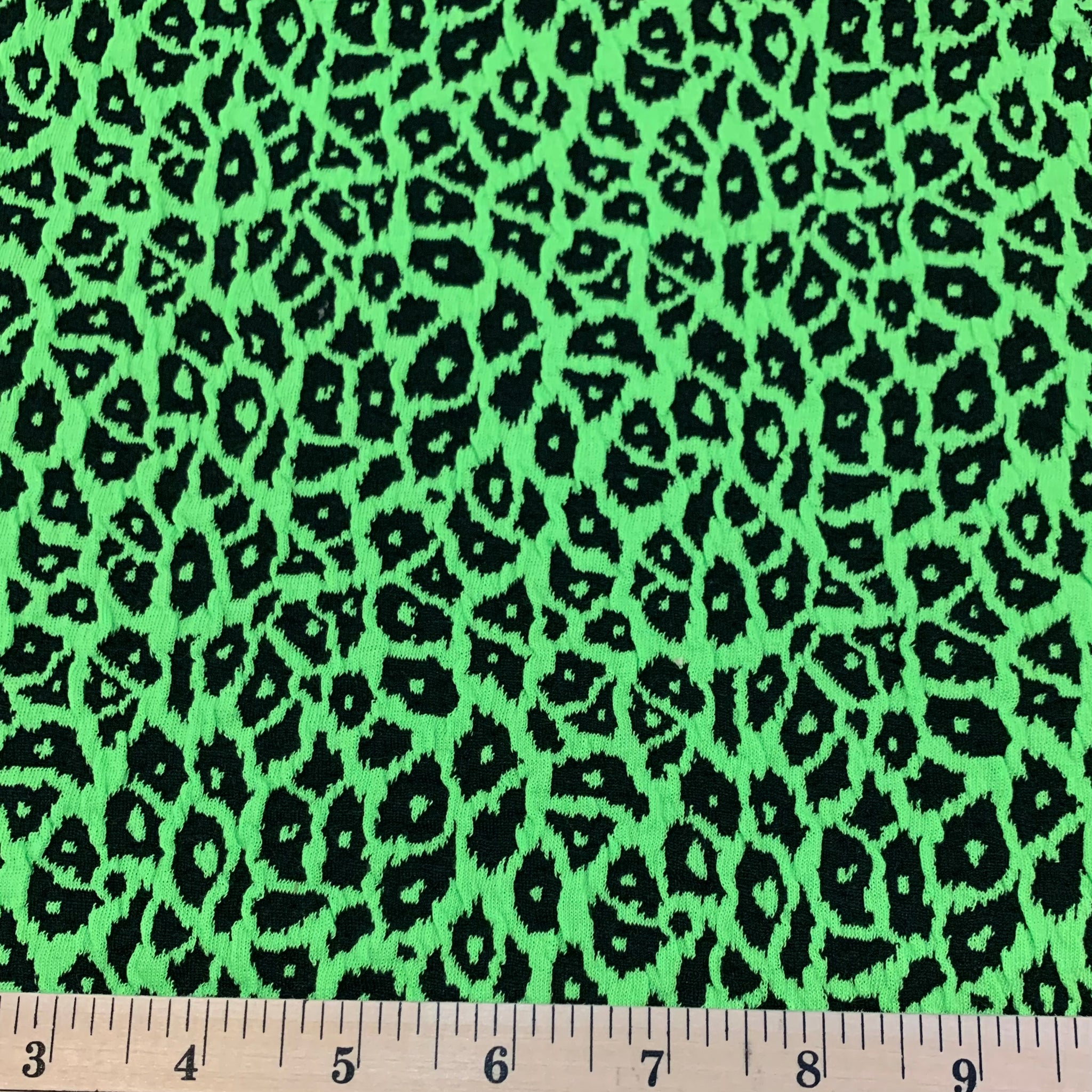 Cheetah Jacquard Knit Fabric - Neon Green