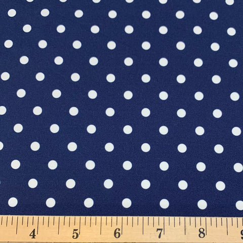 Blue Polka Dot Nylon Spandex Swimwear Fabric