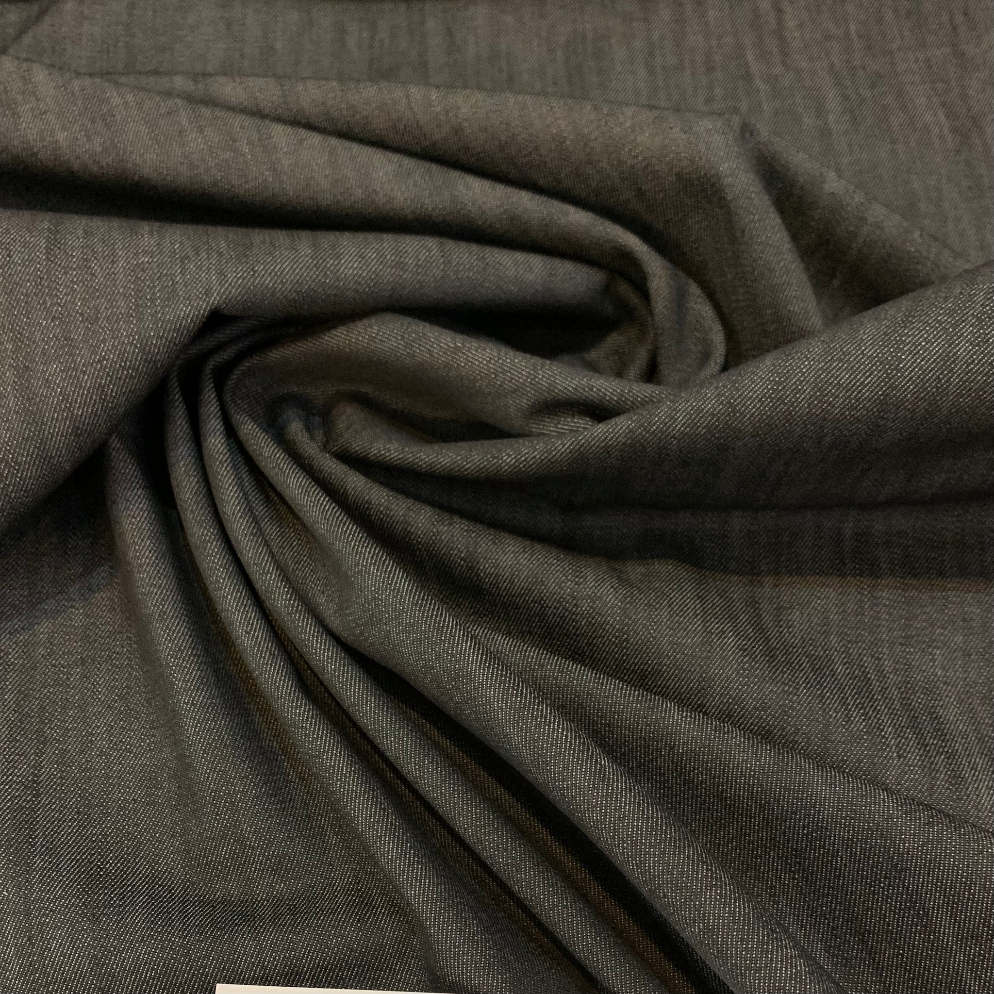 Stretch Denim Cotton Spandex Fabric - Washed Grey