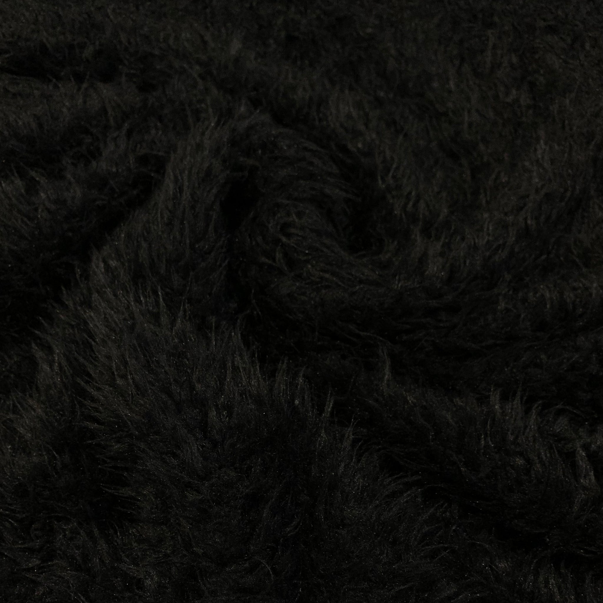 Fluffy Faux Fur Polyester Fabric - Black