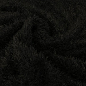 Fluffy Faux Fur Polyester Fabric - Black