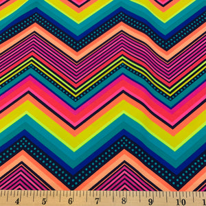 Technicolor Chevron Nylon Spandex Swimwear Fabric