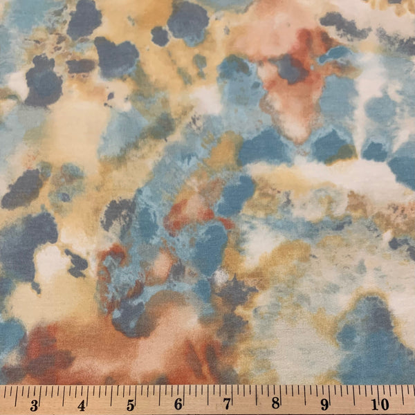 Earthy Tie-dye Poly Rayon Lightweight French Terry Fabric