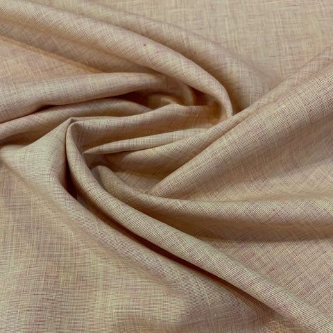 Two Tone Midweight Linen Fabric - Pale Yellow and Magenta