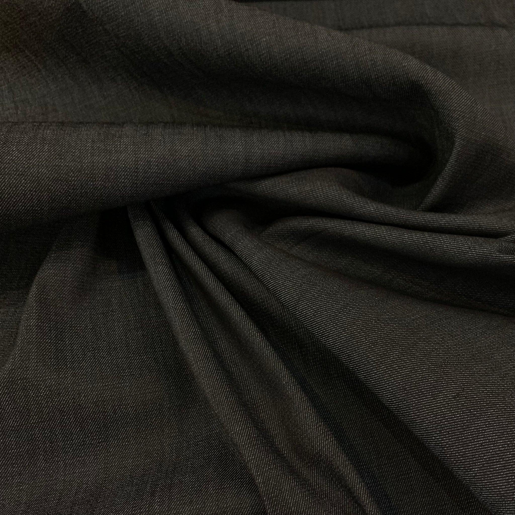 Stretch Denim Cotton Spandex Fabric - Washed Black