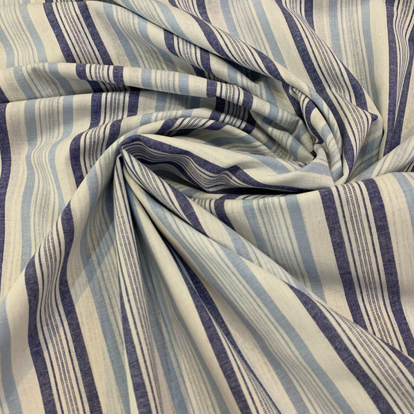 Yarn Dyed Cotton Woven Stripe - Blues