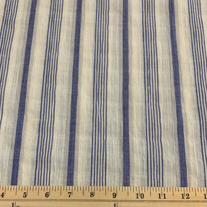 Yarn Dyed Lightweight Blue Striped Cotton Fabric