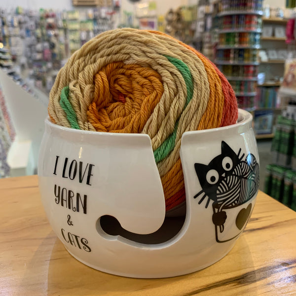I Love Yarn & Cats Yarn Bowl