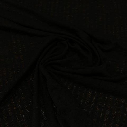 Lacey Wool Knit Fabric - Black