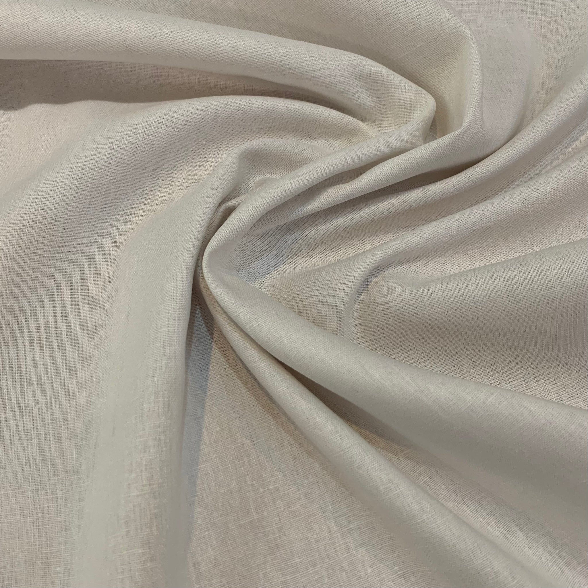 Woven Linen Rayon Fabric - White