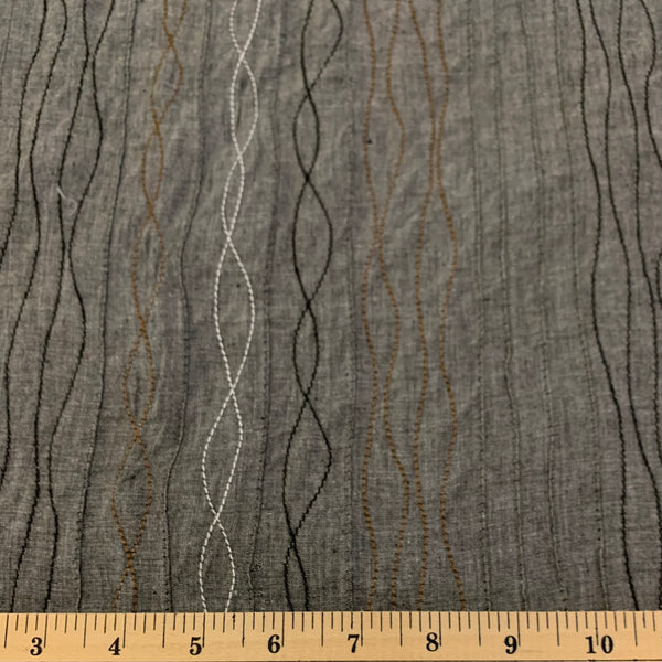 Pintuck Cotton Fabric - Charcoal