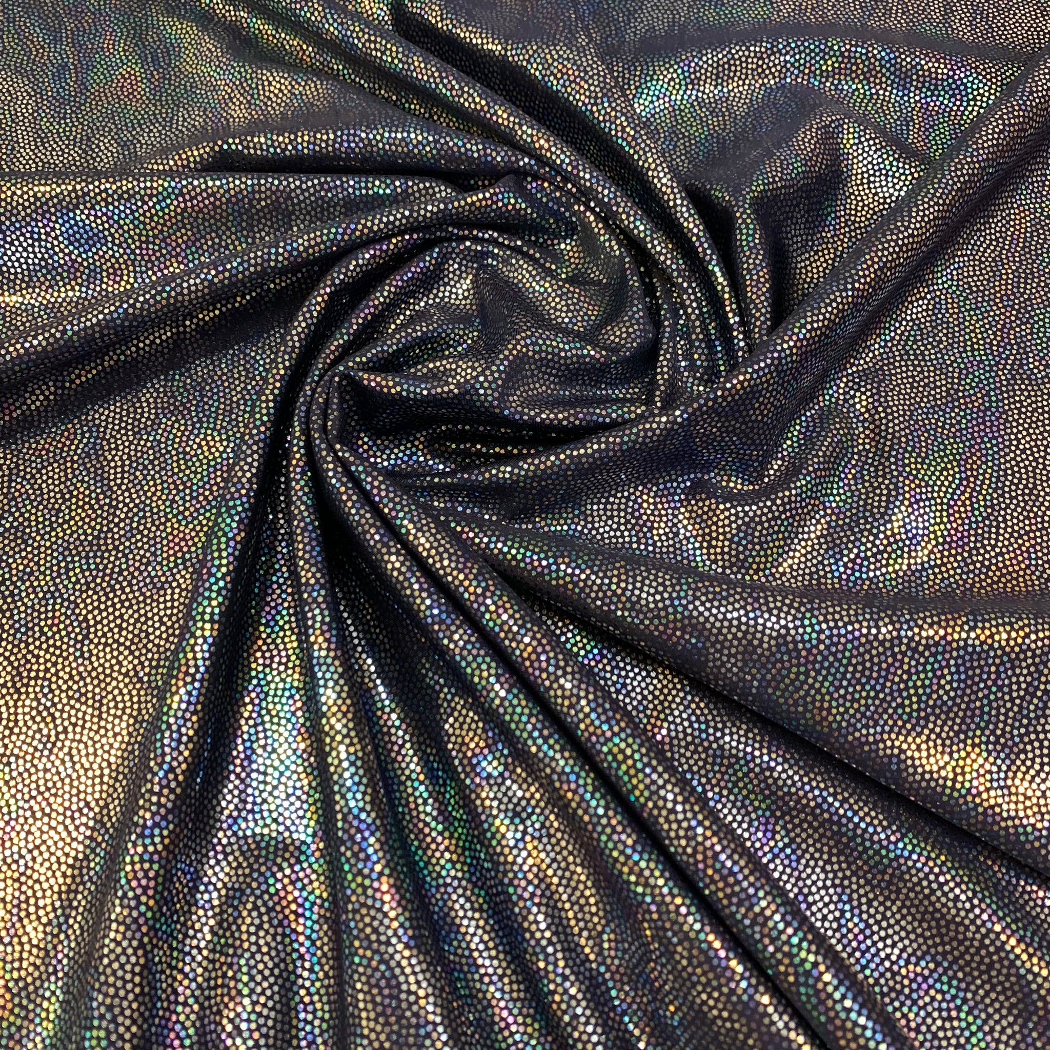 Hologram Nylon Spandex Metallic Scales Stretch Fabric
