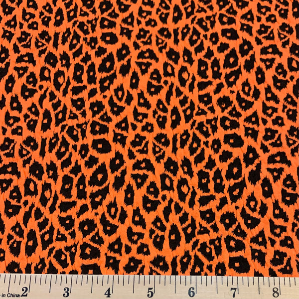 Cheetah Jacquard Knit Fabric - Neon Orange