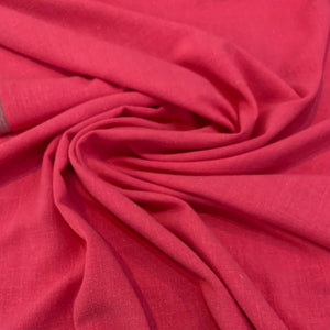 Woven Rayon Linen Fabric - Lipstick Pink