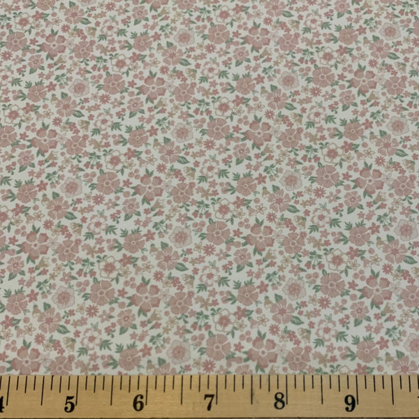 Pink Mini Floral Nylon Spandex Swimwear Fabric