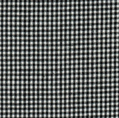 Picket Fence Mini Gingham Cotton Fabric - Black
