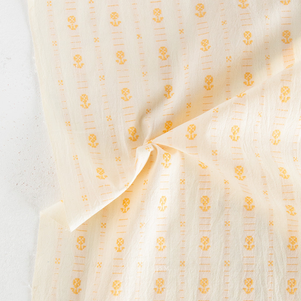 Swedish Holiday Hilde Floral Cotton Fabric - Goldenrod